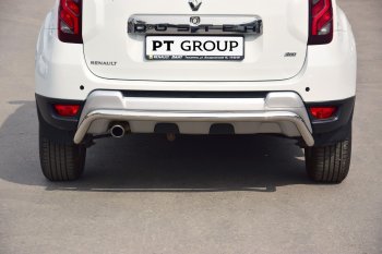 15 999 р. Защита заднего бампера PT GROUP Ø51мм (НПС) RENAULT Duster 2012-/ NISSAN Terrano 2014- Renault Duster HS рестайлинг (2015-2021) (Нержавейка полированная)  с доставкой в г. Тольятти. Увеличить фотографию 3