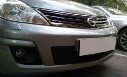 Сетка на бампер Russtal (черная) Nissan Tiida 1 хэтчбек C11 рестайлинг (2010-2014)