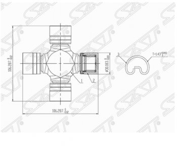 Крестовина карданного вала SAT INFINITI QX56 JA60 рестайлинг (2007-2010)