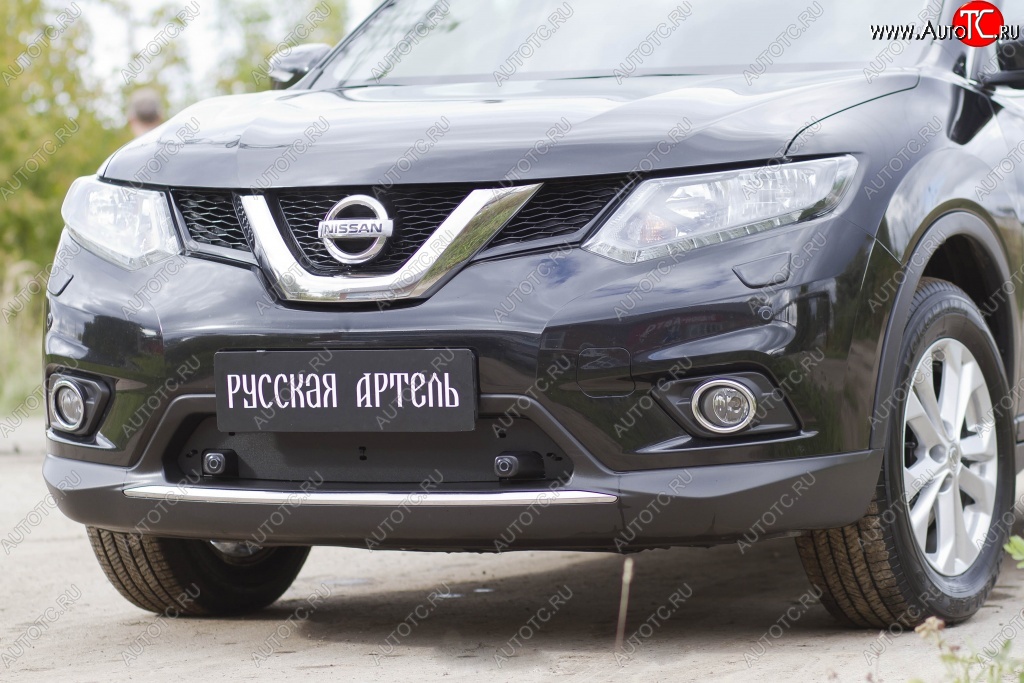 859 р. Зимняя заглушка решетки переднего бампера РА Nissan X-trail 3 T32 дорестайлинг (2013-2018)  с доставкой в г. Тольятти