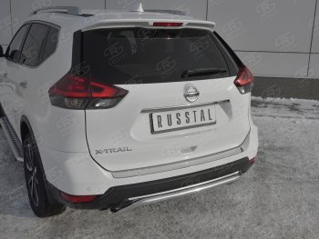 1 649 р. Защитная накладка заднего бампера Russtal Nissan X-trail 3 T32 рестайлинг (2017-2022) (Зеркальная поверхность)  с доставкой в г. Тольятти. Увеличить фотографию 2