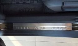 2 399 р. Накладки на порожки автомобиля СТ v2 Nissan X-trail 3 T32 рестайлинг (2017-2022)  с доставкой в г. Тольятти. Увеличить фотографию 2