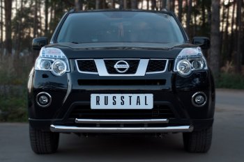 18 749 р. Защита переднего бампера (2 трубы Ø63 и 42 мм, нержавейка) SLITKOFF Nissan X-trail 2 T31 рестайлинг (2010-2015)  с доставкой в г. Тольятти. Увеличить фотографию 3