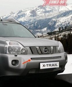 Декоративный элемент воздухозаборника Souz-96 (d10) Nissan X-trail 2 T31 дорестайлинг (2007-2011)