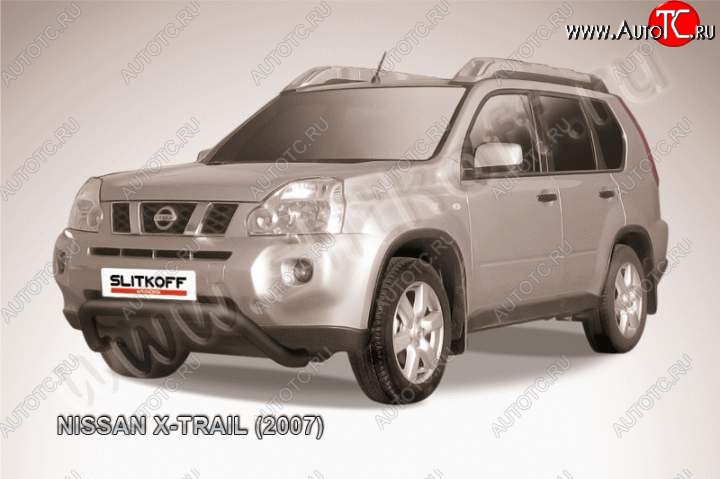 20 999 р. Кенгурятник d76 низкий мини Nissan X-trail 2 T31 дорестайлинг (2007-2011) (Цвет: серебристый)  с доставкой в г. Тольятти