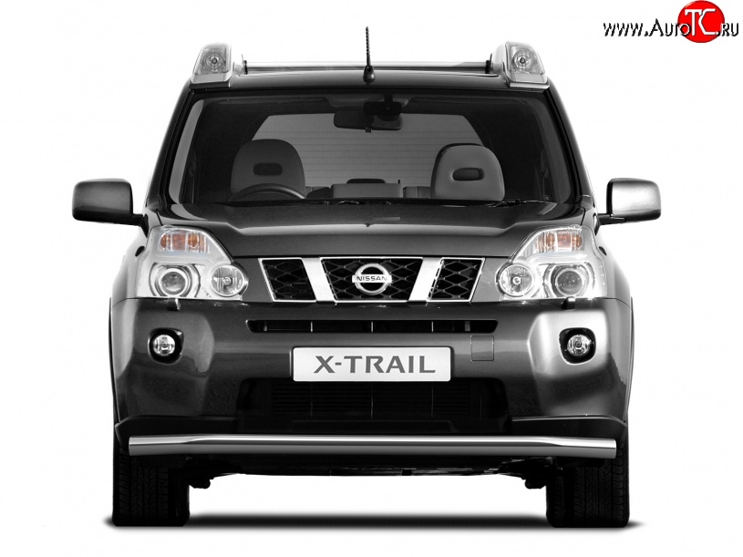 6 399 р. Одинарная защита переднего бампера диаметром 63 мм Petroil Tuning Nissan X-trail 2 T31 дорестайлинг (2007-2011)  с доставкой в г. Тольятти