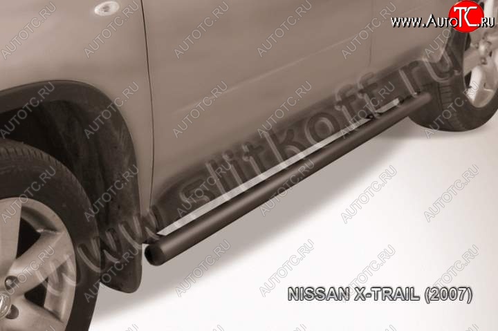 9 899 р. Защита порогов Slitkoff Nissan X-trail 2 T31 дорестайлинг (2007-2011) (Цвет: серебристый)  с доставкой в г. Тольятти