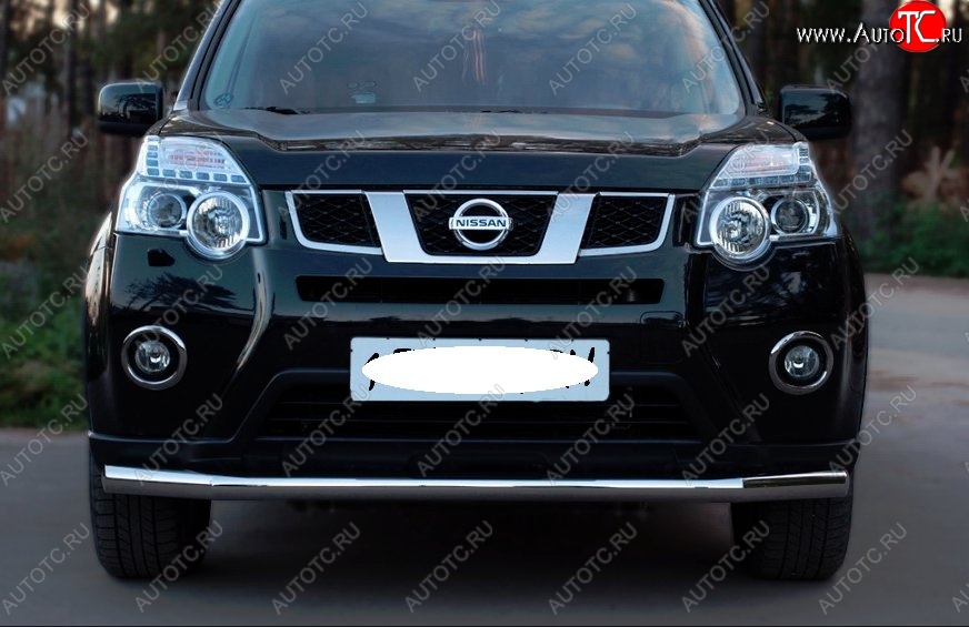 14 599 р. Защита переднего бампера (Ø63 мм, нержавейка) SLITKOFF Nissan X-trail 2 T31 рестайлинг (2010-2015)  с доставкой в г. Тольятти