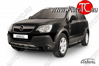 5 399 р. Защита переднего бампера Arbori (низкая, черная, 1 труба d57 mm). Opel Antara (2006-2010)  с доставкой в г. Тольятти