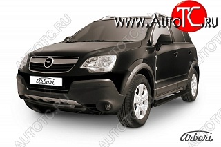 7 703 р. Защита переднего бампера Arbori (черная, 2 трубы d57 и 57 mm) Opel Antara (2006-2010)  с доставкой в г. Тольятти