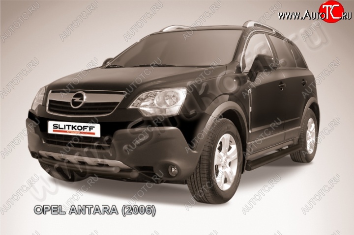 10 299 р. Защита переднего бампера d57+d57 двойная Opel Antara (2006-2010) (Цвет: серебристый)  с доставкой в г. Тольятти