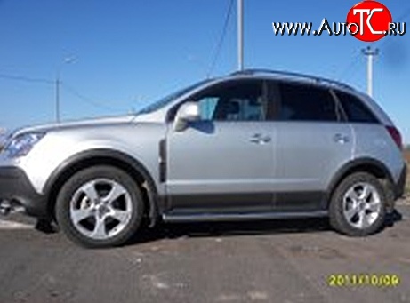 11 899 р. Защита порогов с проступью d76 мм Металл Дизайн Opel Antara (2006-2010) (полированная нержавейка)  с доставкой в г. Тольятти