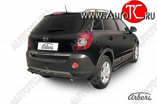 5 399 р. Защита заднего бампера Arbori (черная, 1 труба d57 mm). Opel Antara (2006-2010)  с доставкой в г. Тольятти