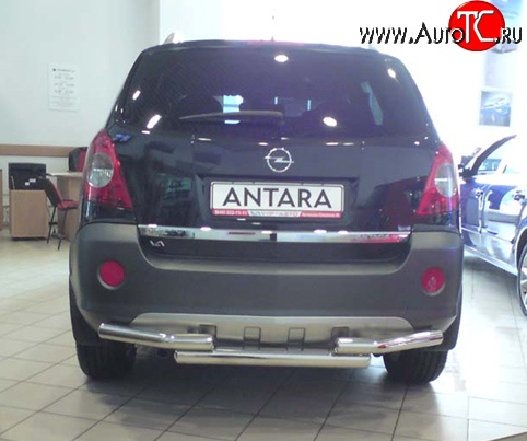 11 899 р. Защита заднего бампера d63.5 мм Металл Дизайн Opel Antara (2006-2010) (полированная нержавейка)  с доставкой в г. Тольятти