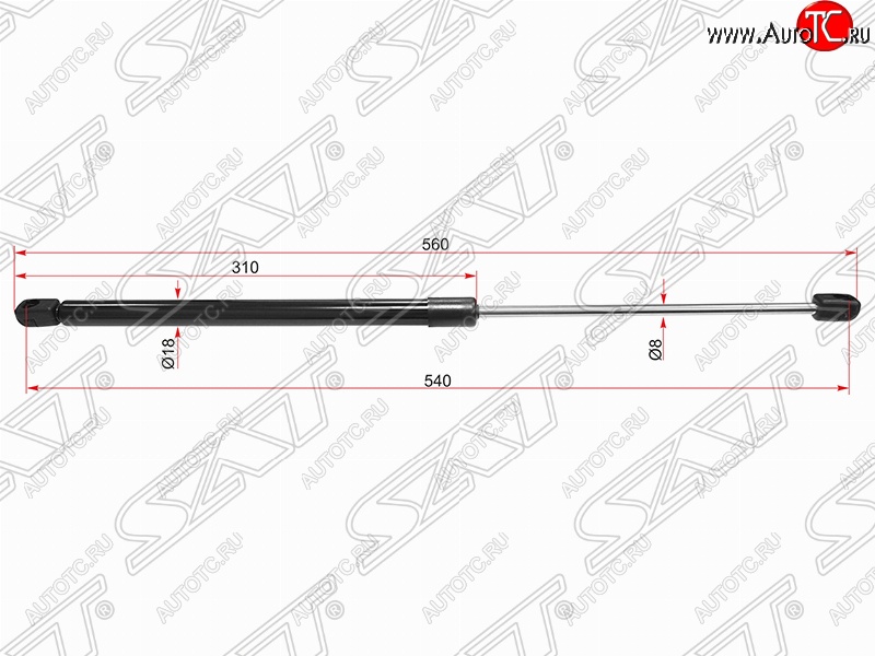 789 р. Газовый упор капота SAT Opel Astra H универсал (2004-2007)  с доставкой в г. Тольятти