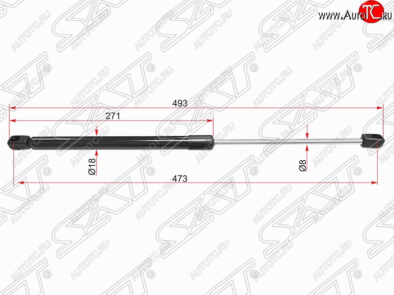 669 р. Газовый упор крышки багажника SAT Opel Astra H хэтчбек 5дв дорестайлинг (2004-2007)  с доставкой в г. Тольятти