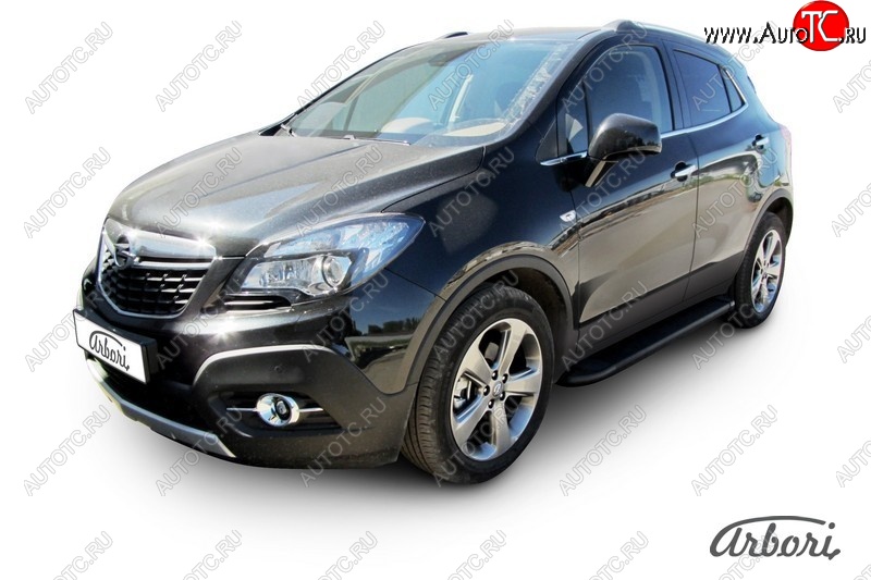 11 339 р. Порожки для ног Arbori Optima Black Opel Mokka  дорестайлинг (2012-2016)  с доставкой в г. Тольятти