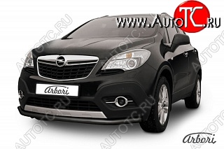 6 389 р. Защита переднего бампера Arbori (черная, 1 труба d57 mm). Opel Mokka  дорестайлинг (2012-2016)  с доставкой в г. Тольятти