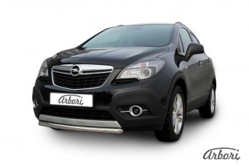 11 159 р. Защита переднего бампера Arbori (короткая, нержавейка, 1 труба d57 mm). Opel Mokka  дорестайлинг (2012-2016)  с доставкой в г. Тольятти. Увеличить фотографию 2