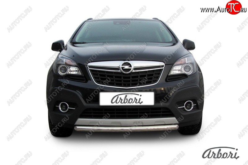 11 159 р. Защита переднего бампера Arbori (короткая, нержавейка, 1 труба d57 mm). Opel Mokka  дорестайлинг (2012-2016)  с доставкой в г. Тольятти