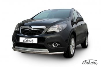 14 363 р. Защита переднего бампера Arbori (нержавейка, 2 трубы d57 и 42 mm) Opel Mokka  дорестайлинг (2012-2016)  с доставкой в г. Тольятти. Увеличить фотографию 2