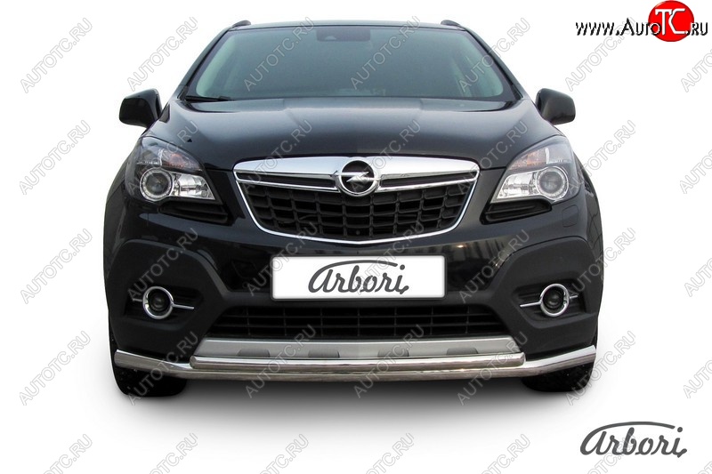 14 363 р. Защита переднего бампера Arbori (нержавейка, 2 трубы d57 и 42 mm) Opel Mokka  дорестайлинг (2012-2016)  с доставкой в г. Тольятти