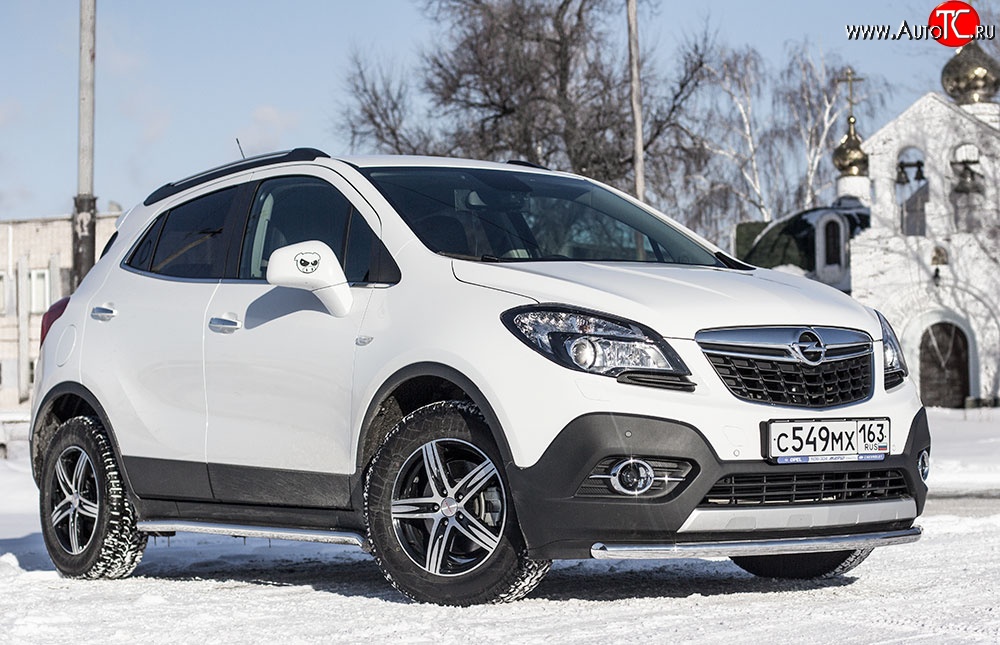 8 099 р. Одинарная защита переднего бампера диаметром 51 мм Petroil Tuning Opel Mokka  дорестайлинг (2012-2016) (привод: передний)  с доставкой в г. Тольятти