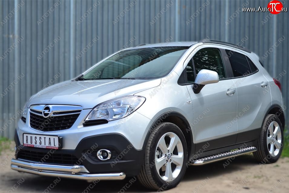 35 549 р. Защита порогов из круглой трубы диаметром 42 мм SLITKOFF v3 Opel Mokka  дорестайлинг (2012-2016)  с доставкой в г. Тольятти