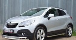 13 849 р. Защита порогов из круглой трубы диаметром 63 мм Russtal Opel Mokka  дорестайлинг (2012-2016) (Защита порогов с со скосами на торцах (вариант 1))  с доставкой в г. Тольятти. Увеличить фотографию 4