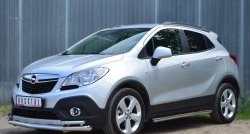 13 849 р. Защита порогов из круглой трубы диаметром 63 мм Russtal Opel Mokka  дорестайлинг (2012-2016) (Защита порогов с со скосами на торцах (вариант 1))  с доставкой в г. Тольятти. Увеличить фотографию 8