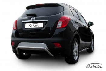 12 149 р. Защита заднего бампера Arbori (скоба, нержавейка, 1 труба d57 mm). Opel Mokka  дорестайлинг (2012-2016)  с доставкой в г. Тольятти. Увеличить фотографию 2