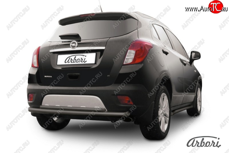 6 749 р. Защита заднего бампера Arbori (черная, 2 трубы d57 и 42 mm). Opel Mokka  дорестайлинг (2012-2016)  с доставкой в г. Тольятти