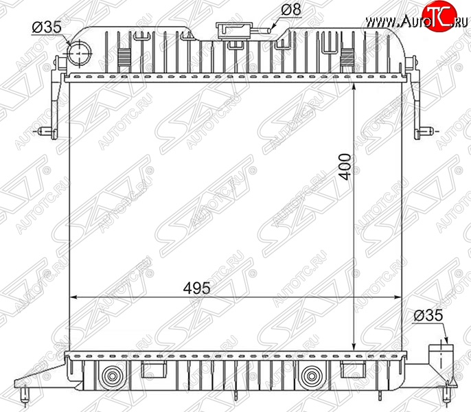 12 249 р. Радиатор двигателя (пластинчатый, 1.8/2.0, АКПП) SAT Opel Omega A универсал (1986-1994)  с доставкой в г. Тольятти