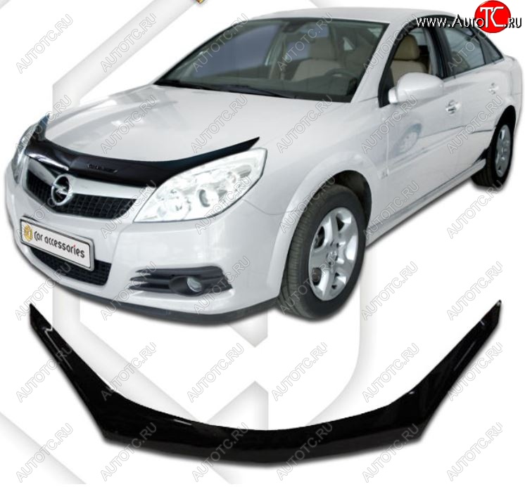 2 459 р. Дефлектор капота CA-Plastiс  Opel Vectra  C (2005-2008) лифтбэк рестайлинг, седан рестайлинг, универсал рестайлинг (Classic черный, Без надписи)  с доставкой в г. Тольятти