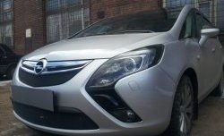 1 469 р. Нижняя сетка на бампер Russtal (черная)  Opel Zafira  С (2011-2016) дорестайлинг  с доставкой в г. Тольятти. Увеличить фотографию 3