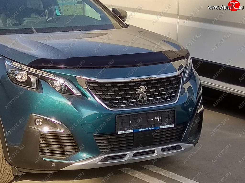 2 879 р. Дефлектор капота SIM Peugeot 5008 T87 дорестайлинг (2017-2020)  с доставкой в г. Тольятти