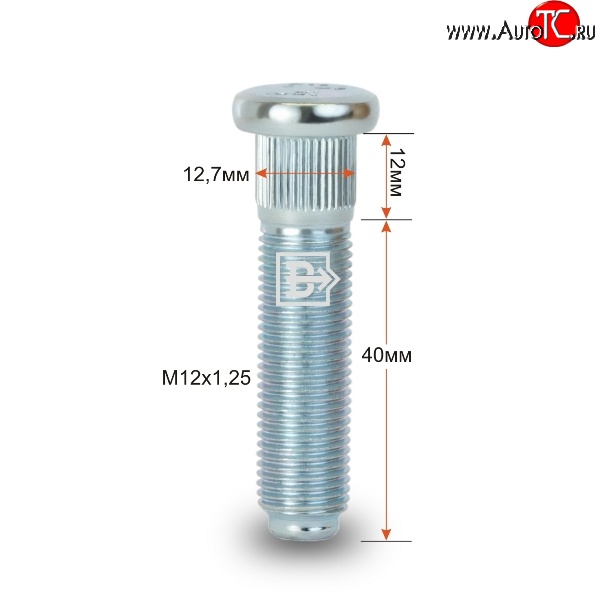 188 р. Забивная шпилька 40 мм ступицы Вектор M12 1.25 40 Dong Feng DFSK ix5 (2018-2025)