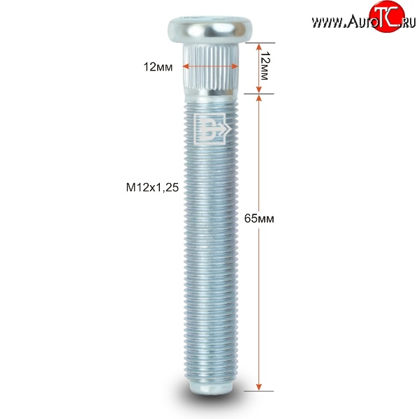 228 р. Забивная шпилька 65 мм ступицы Вектор M12 1.25 65 Dong Feng DFSK ix5 (2018-2025)