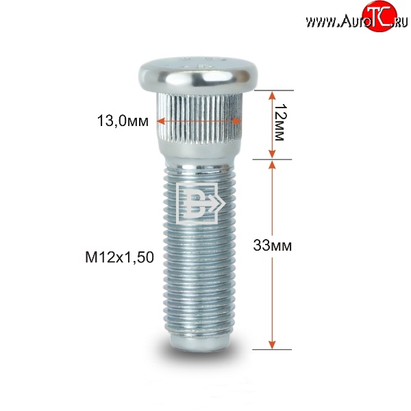 179 р. Забивная шпилька 33 мм ступицы Вектор M12 1.5 33 Chery Arrizo 5 Plus (2020-2025)