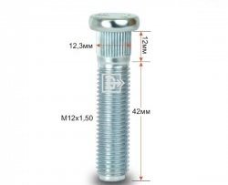 Забивная шпилька 42 мм ступицы Вектор M12x1.5x42 