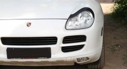 1 599 р. Реснички на фары RA Porsche Cayenne 955 (2002-2006) (Неокрашенные)  с доставкой в г. Тольятти. Увеличить фотографию 5