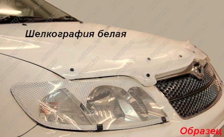 2 499 р. Дефлектор капота CA-Plastiс  ГАЗ 31105  Волга (2003-2009) дорестайлинг, рестайлинг (серия Шелкография белая)  с доставкой в г. Тольятти