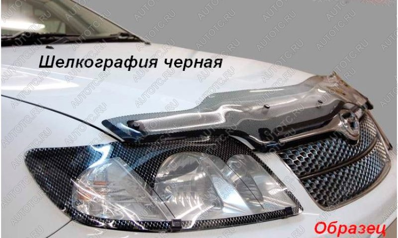 2 499 р. Дефлектор капота CA-Plastiс  ГАЗ 31105  Волга (2003-2009) дорестайлинг, рестайлинг (серия Шелкография черная)  с доставкой в г. Тольятти