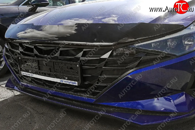 2 999 р. Дефлектор капота SIM Hyundai Elantra CN7 (2020-2023)  с доставкой в г. Тольятти