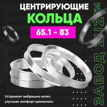 Алюминиевое центровочное кольцо (4 шт) ЗУЗ 65.1 x 83.0 EXEED VX 1-ый рестайлинг (2022-2023) 