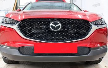 Защитная сетка в бампер (низ, ячейка 3х7 мм) Alfeco Стандарт Mazda CX-30 1 DM (2019-2025) ()