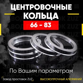 Алюминиевое центровочное кольцо (4 шт) ЗУЗ 66.0 x 83.0 BMW 7 серия (G11,G12), i3 (I01), Mercedes-Benz C-Class (W201), CL class (W215), CLA class (C117,  X118), E-Class (W212), Nissan Avenir, Bassara, Bluebird (седан), Bluebird Sylphy (седан), Cedric (6 Y30), Cima (F50), Elgrand (2), Fuga (Y50,  Y51), Gloria, Lafesta (B30), Laurel (С35,  C35), Liberty, Rnessa, Skyline (V36,  V37), Teana (1 J31), Tino, Wingroad (2 Y11), X-trail (1 T30), SSANGYONG Korando (3)