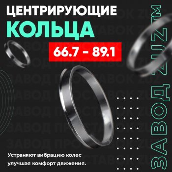 Алюминиевое центровочное кольцо (4 шт) ЗУЗ 66.7 x 89.1 BMW (БМВ) i3  I01 (2013-2017), Daihatsu (Дайхатсу) Be-Go (Би-Го)  J200 (2006-2016),  Terios (Териос) ( J100,  J102,J122,  J200,  F800) (1997-2023)