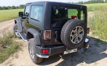 Защита заднего бампера (V-3.6, 3 двери, уголки, d60,3 мм) TCC Jeep Wrangler JK 3 дв. дорестайлинг (2006-2010)