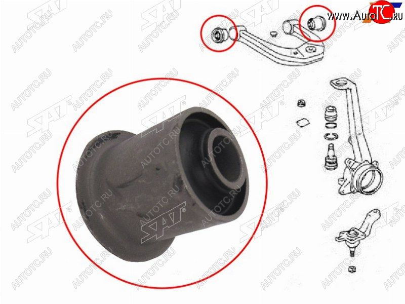 2 199 р. Сайлентблок верхнего переднего рычага FR SAT Toyota Hilux Surf N180 5 дв. дорестайлинг (1995-1998)  с доставкой в г. Тольятти